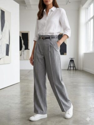 pantalon à fronces.
